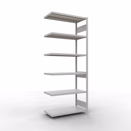 Figuur nr. 15 van het artikel aanbouwrekken, legbordstellingen, insteeksysteem MULTIplus330, 2500 x 1000 x 500 mm, 6 legborden, lengtestangen, RAL 7035 lichtgrijs uit de insteeksysteem productgroep van Schulte Lagertechnik.