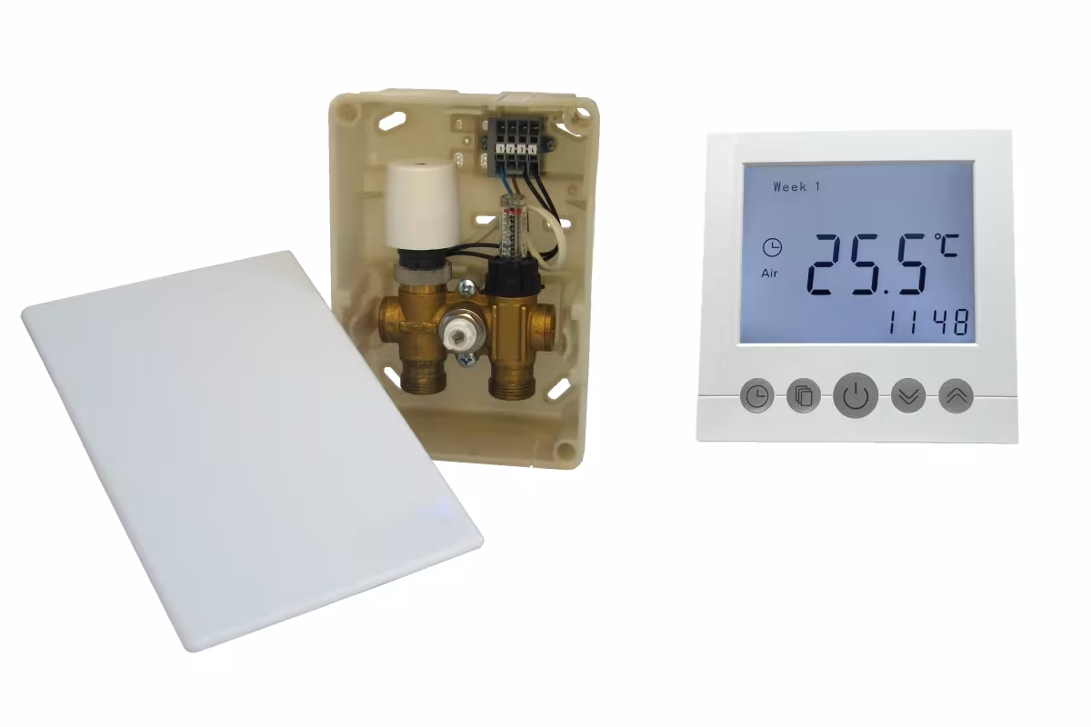 E-regelbox digitaal | Elektrische temperatuurbegrenzing voor warmwater vloerverwarming van HoWaTech HoWaTech E-Control Box Digitaal | Elektrische temperatuurbegrenzing voor warmwater-vloerverwarming, vloerverwarmingsregeling & elektra, art.nr. 902057