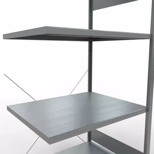 Figuur nr. 8 van het artikel aanbouwrekken, legbordstellingen, insteeksysteem MULTIplus330, 2000 x 1000 x 800 mm (HxBxD), 5 legborden, kruisschoor, verzinkt uit de productgroep insteeksysteem van het merk Schulte Lagertechnik.