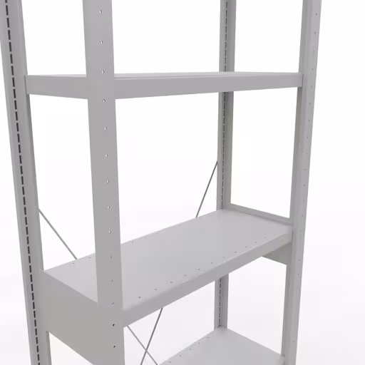 Productafbeelding nr. 15 van het artikel basisplank, plankplank, insteeksysteem MULTIplus250, 2500 x 750 x 300 mm (HxBxD), 6 planken, kruisschoor, RAL 7035 lichtgrijs Figuur nr. 15 van het artikel basisplank, legbord, insteeksysteem MULTIplus250, 2500 x 750 x 300 mm, 6 legborden, kruisschoor, RAL 7035 lichtgrijs uit de productgroep insteeksysteem van Schulte Lagertechnik.