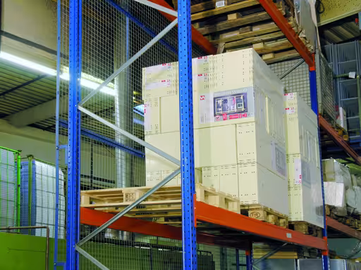 Figuur nr. 7 van het artikel palletstelling gaas achterwand voor S610-M18, 1000 x 3300 mm (H x B), blauw/verzinkt, maaswijdte 50 x 50 mm uit de palletstelling productgroep van Schulte Lagertechnik