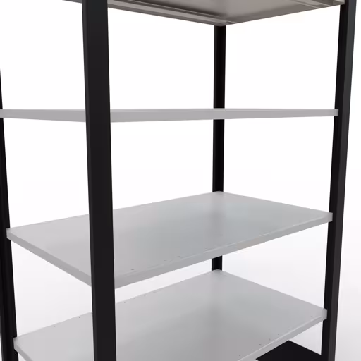Figuur nr. 12 van het artikel, kantoorrek, insteeksysteem MULTIplus150, 2000 x 1000 x 600 mm, 6 planken, zonder middenaanslag, zwart/lichtgrijs uit de productgroep kantoorrekken van Schulte Lagertechnik.