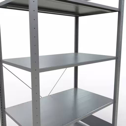 Basisplank, legbord, insteeksysteem MULTIplus150, 2000 x 1000 x 600 mm (HxBxD), 5 legborden, kruisschoor, verzinkt - Expressline met de GTIN 4058255068630 Basisplank, legbord, insteeksysteem MULTIplus150, 2000 x 1000 x 600 mm, 5 legborden, verzinkt - Expressline van Schulte Lagertechnik met het artikelnr. 12760-K