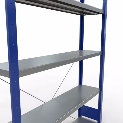 Andere weergave van het artikel basisplank, legbord, insteeksysteem MULTIplus250, 2000 x 1300 x 300 mm, 5 legborden, RAL 5010 gentiaanblauw/verzinkt uit de categorie insteeksysteem