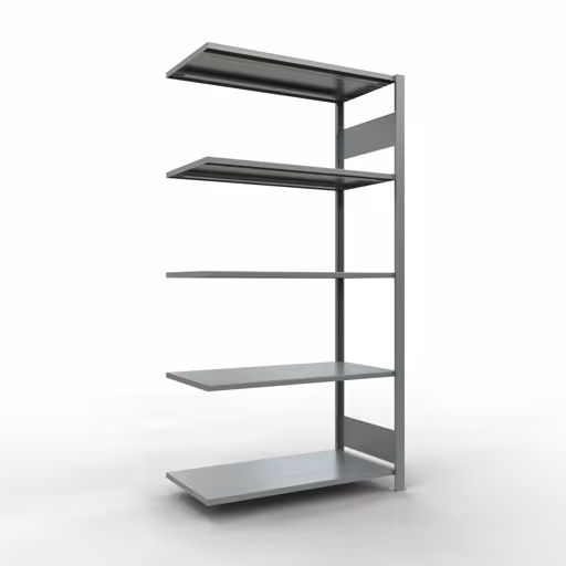 Aanbouwrekken, rekken, insteeksysteem MULTIplus85, 2000 x 1000 x 500 mm (HxBxD), 5 legborden, lengtestangen, verzinkt van Schulte Lagertechnik Aanbouwrekken, legborden, insteeksysteem MULTIplus85, 2000 x 1000 x 500 mm (HxBxD), 5 legborden, lengtestangen, verzinkt, aanbouwplank, art.nr. 13155-LR