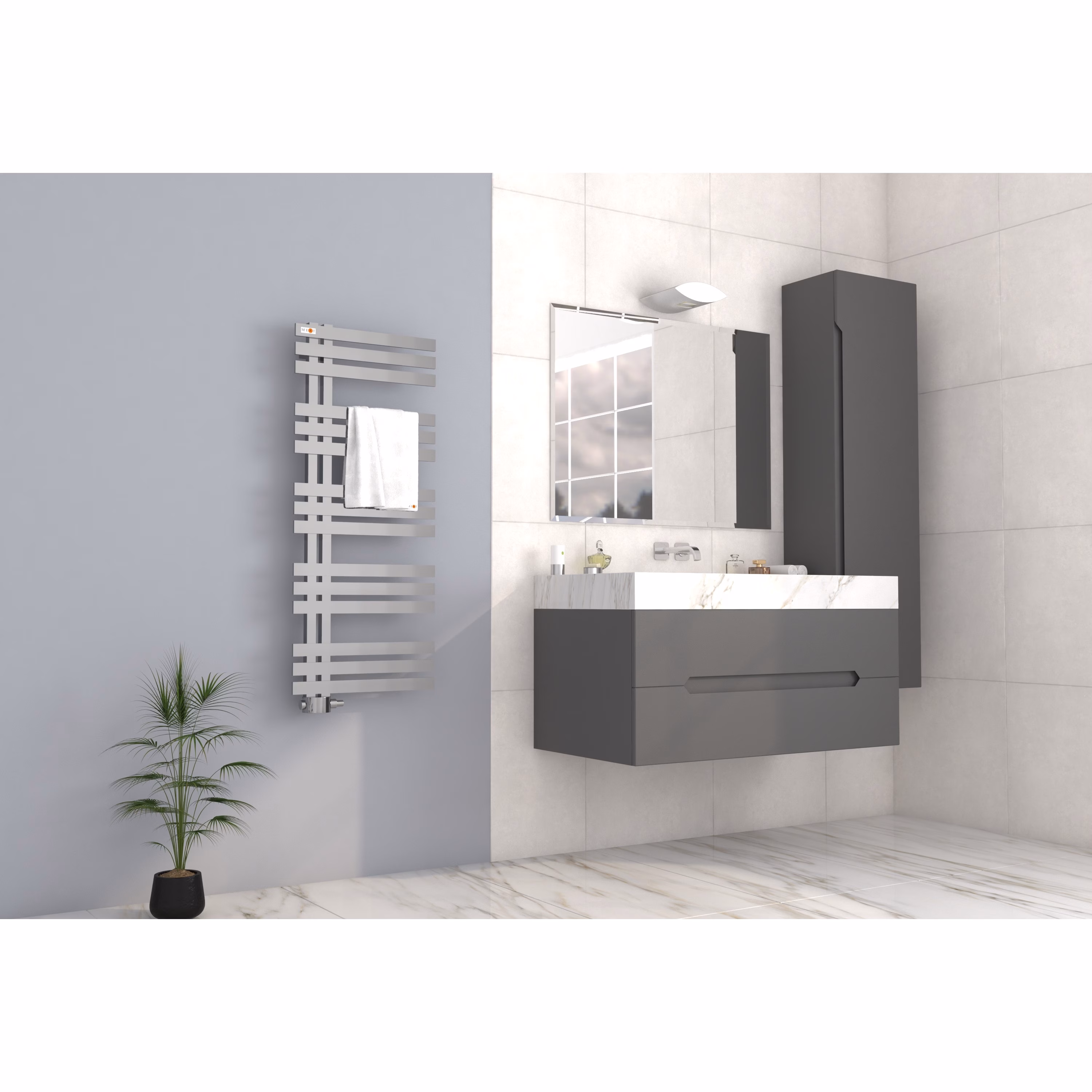 Mert Design badkamer radiator model Elen, chroom, 500x800 mm