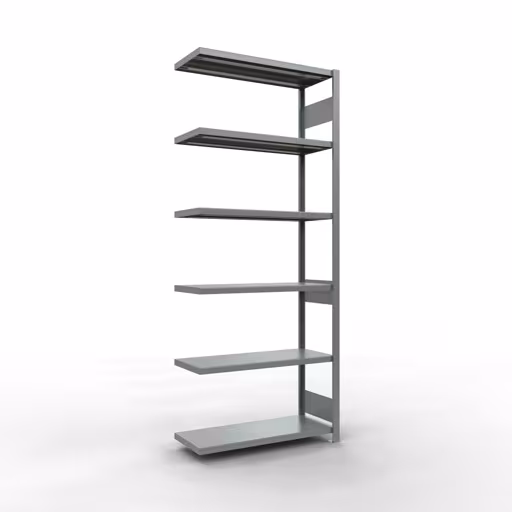 Figuur nr. 14 van het artikel aanbouwrekken, legbordstellingen, insteeksysteem MULTIplus250, 2500 x 1000 x 400 mm, 6 legborden, lengtestangen, verzinkt uit de productgroep insteeksysteem van Schulte Lagertechnik.