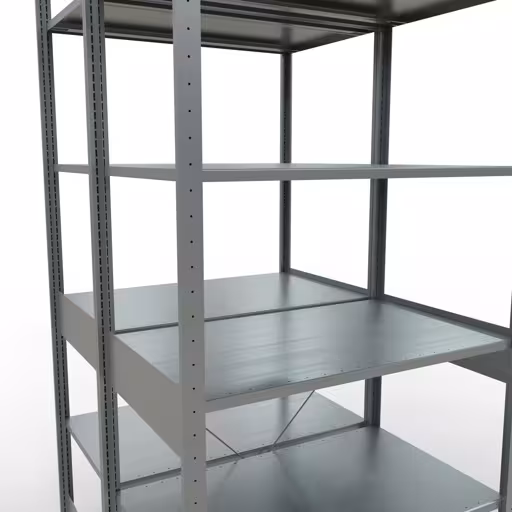 Productafbeelding nr. 14 van het artikel Basisplank, dubbele plank, stellingsysteem MULTIplus150, 2500 x 1000 x (2x600) mm (HxBxD), 2x6 planken, kruisschoor, verzinkt Afbeelding nr. 14 van het artikel basisrek, dubbel legbord, legbordinsteeksysteem MULTIplus150, 2500 x 1000 x (2x600) mm, 2x6 legborden, kruisschoor, verzinkt uit de productgroep legbordstellingen van Schulte Lagertechnik