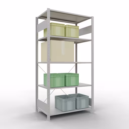 Figuur nr. 13 van het artikel basisrek, legplank-insteeksysteem MULTIplus85, 2000 x 1000 x 600 mm, 5 legborden, RAL 7035 lichtgrijs uit de productgroep insteeksysteem van het merk Schulte Lagertechnik.