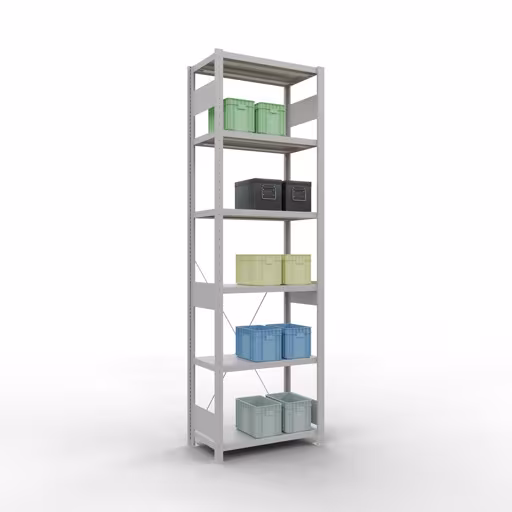 Productafbeelding nr. 14 van het artikel basisplank, legbord, insteeksysteem MULTIplus250, 2500 x 750 x 400 mm (HxBxD), 6 legborden, kruisschoor, RAL 7035 lichtgrijs Figuur nr. 14 van het artikel basisplank, legbord, insteeksysteem MULTIplus250, 2500 x 750 x 400 mm, 6 legborden, kruisschoor, RAL 7035 lichtgrijs uit de productgroep insteeksysteem van Schulte Lagertechnik.