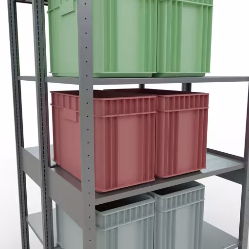 Figuur nr. 13 van het artikel basisplank, dubbele plank, legplank-insteeksysteem MULTIplus150, 2500 x 1000 x (2x500) mm, 2x6 legborden, lengtestangen, verzinkt uit de productgroep legborden van Schulte Lagertechnik.