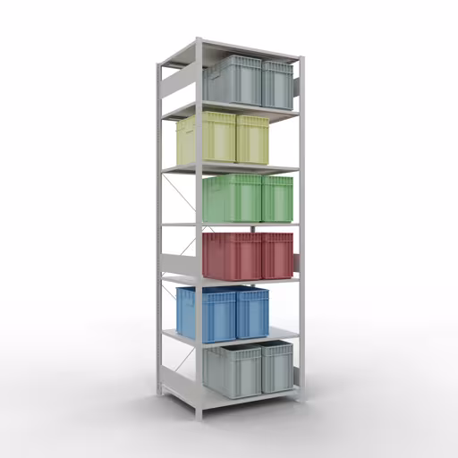Figuur nr. 13 van het artikel basisplank, legbord, insteeksysteem MULTIplus150, 3000 x 1000 x 800 mm, 7 legborden, kruisschoor, RAL 7035 lichtgrijs uit de productgroep insteeksysteem van Schulte Lagertechnik.