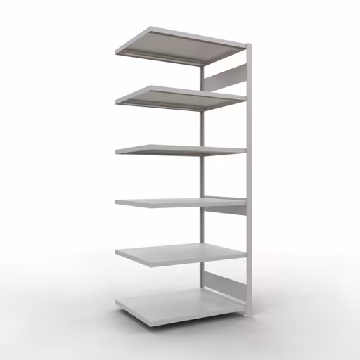 Afbeelding nr. 10 van het artikel aanbouwrekken, stellingrekken, insteeksysteem MULTIplus330, 2500 x 1000 x 800 mm, 6 legborden, lengtestangen, RAL 7035 lichtgrijs uit de productgroep insteeksysteem van het merk Schulte Lagertechnik