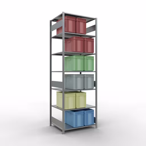 Basisplank, legbord, insteeksysteem MULTIplus150, 3000 x 1000 x 800 mm, 7 legborden, lengtestangen, verzinkt van Schulte Lagertechnik uit het assortiment insteeksysteem