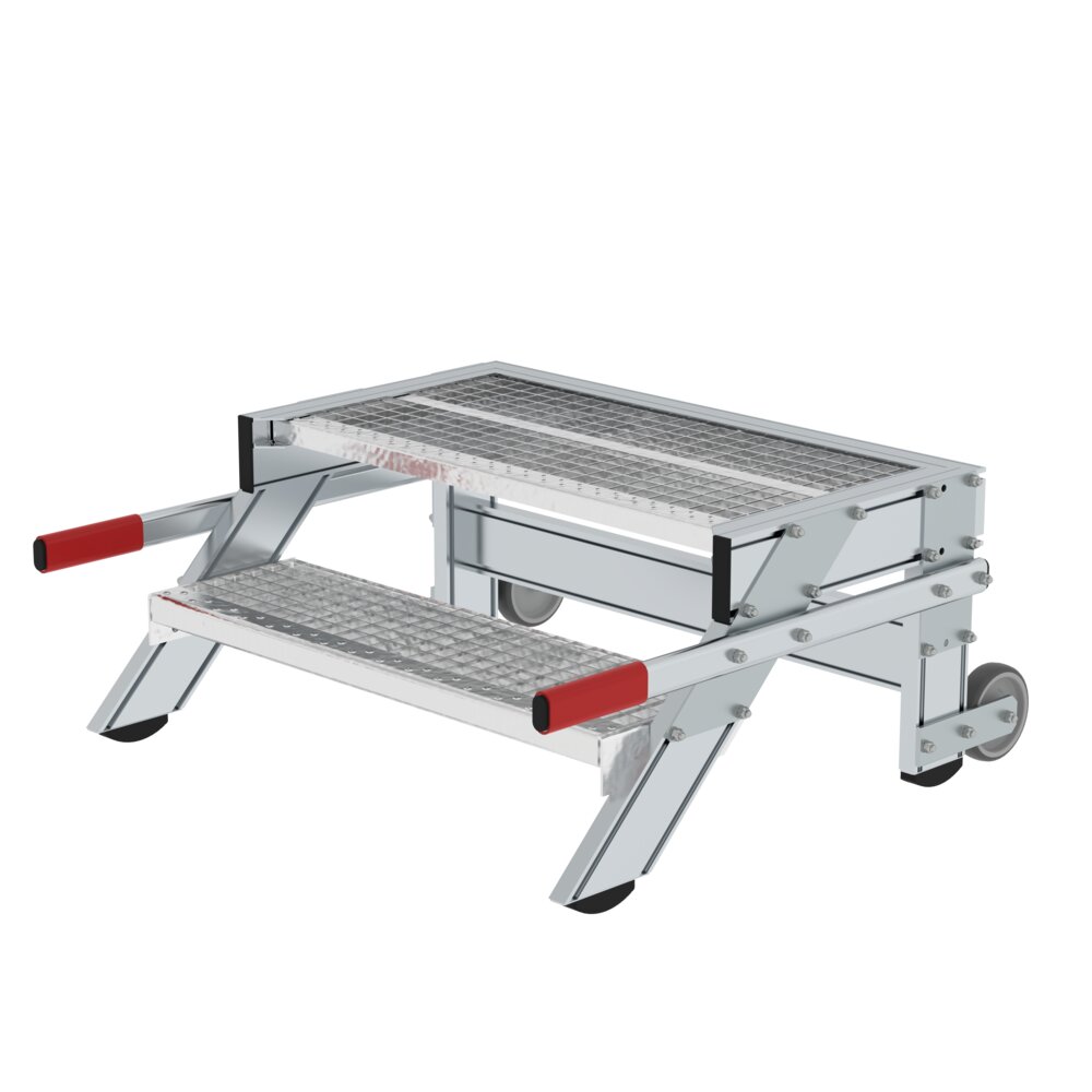 Munk mobiel werkplatform, tredebreedte 800 mm, stalen rooster uit de categorie platformtrappen met artikelnummer 050434