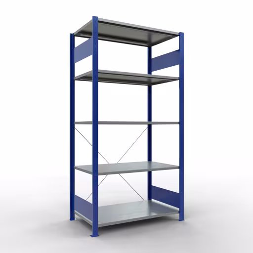 Figuur nr. 15 van het artikel basisrek, legbord-insteeksysteem MULTIplus85, 2000 x 1000 x 600 mm, 5 legborden, RAL 5010 gentiaanblauw uit de productgroep insteeksysteem van het merk Schulte Lagertechnik.