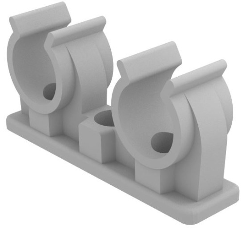 100 stuks - Gerlach PP pijpklemmen, dubbel, afmeting: 10mm 100 stuks - Gerlach PP pijpklemmen, dubbel, afmeting: 10mm