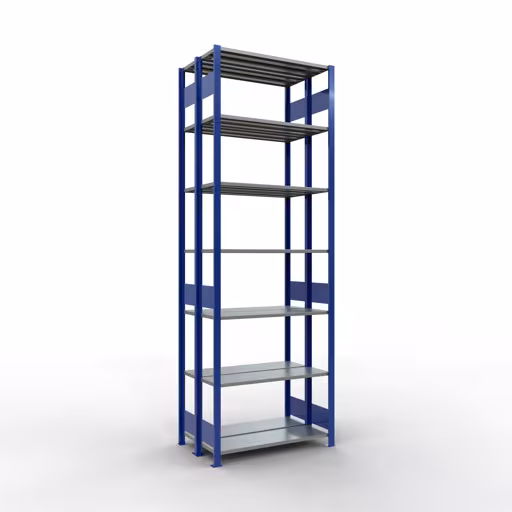 Productafbeelding nr. 12 van het artikel basisplank, dubbele plank, legbord insteeksysteem MULTIplus150, 3000 x 1000 x (2x300) mm, 2x7 legborden, RAL 5010 gentiaanblauw uit het assortiment legborden van Schulte Lagertechnik