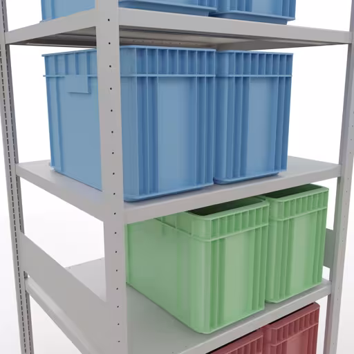 Figuur nr. 14 van het artikel basisplank, legbord, insteeksysteem MULTIplus330, 3000 x 1000 x 800 mm, 7 legborden, lengtestangen, RAL 7035 lichtgrijs uit de productgroep insteeksysteem van Schulte Lagertechnik.