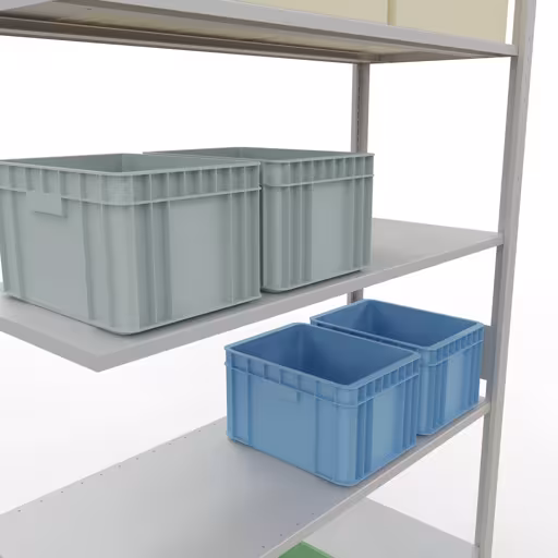 Productafbeelding nr. 7 van het artikel aanbouwrekken, legbord, insteeksysteem MULTIplus150, 3000 x 1300 x 500 mm, 7 legborden, RAL 7035 lichtgrijs uit het insteeksysteem-assortiment van Schulte Lagertechnik