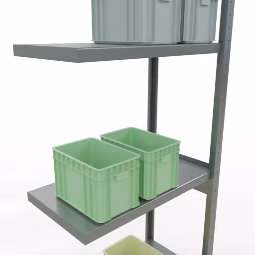 Afbeelding nr. 13 van het artikel aanbouwrekken, legbordstellingen, insteeksysteem MULTIplus250, 3000 x 750 x 400 mm, 7 legborden, lengtestangen, verzinkt uit de productgroep insteeksysteem van Schulte Lagertechnik