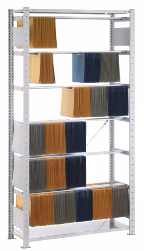 Basisplank, insteekpendelnietmachineplank "Elba/Leitz", 2000 x 1000 x 350 mm, RAL 7035 lichtgrijs, 6 pendelstangen van Schulte Lagertechnik uit het assortiment kantoorrekken