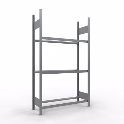 Basisrek, wielen-/bandenrek, 2000 x 1150 x 400 mm (HxBxD), verzinkt, 3 opslagniveaus met 150 kg vakbelasting per niveau van Schulte Lagertechnik Basisplank, wiel-/bandenplank, 2000 x 1150 x 400 mm (HxBxD), verzinkt, 3 opbergniveaus met 150 kg vakbelasting per niveau, opbergruimte voor auto-onderdelen, art.nr. 13890