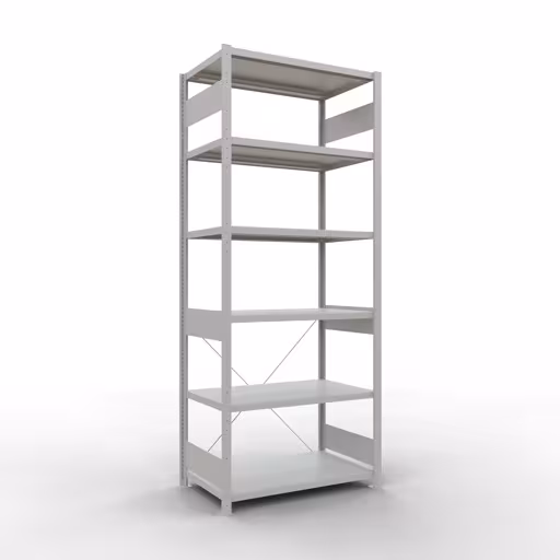 Figuur nr. 14 van het artikel basisplank, legbord, insteeksysteem MULTIplus330, 2500 x 1000 x 600 mm, 6 legborden, kruisschoor, RAL 7035 lichtgrijs uit de productgroep insteeksysteem van Schulte Lagertechnik.