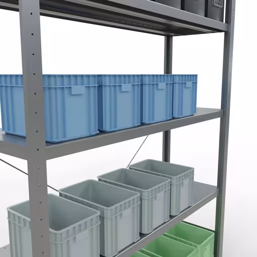 Productafbeelding nr. 13 van artikel insteeksysteem basisplank 2000x1300x400 mm, type 250 kg, verzinkt Figuur nr. 13 van het artikel insteeksysteem basisplank 2000x1300x400 mm, type 250 kg, verzinkt uit de insteeksysteem productgroep van Schulte Lagertechnik