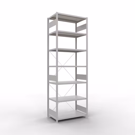 Figuur nr. 12 van het artikel basisplank, legbord, insteeksysteem MULTIplus330, 3000 x 1000 x 600 mm, 7 legborden, kruisschoor, RAL 7035 lichtgrijs uit de productgroep insteeksysteem van Schulte Lagertechnik.