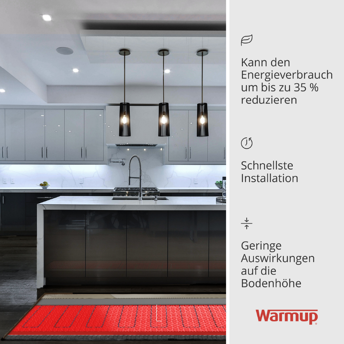 Ohne Text 3820047 Warmup DCM-PRO verwarmingskabel, 150 Watt, 1m², lengte 10,9m