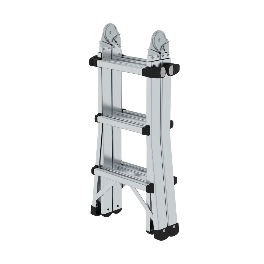 Munk telescopische ladder 4-delig zonder dwarsbalk 4x3 sporten