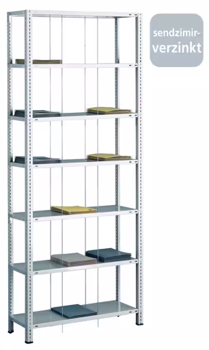 Basisplank, staafplank met schroefdraad BASIC70, 2300 x 900 x 350 mm, 7 planken, verzinkt van Schulte Lagertechnik met het artikelnr. 10702