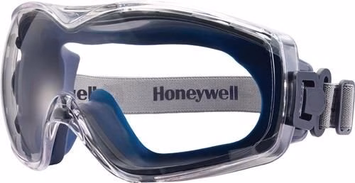 Veiligheidsbril DuraMaxx EN 166 met volledig zicht, blauw montuur, transparante PC-lens, HONEYWELL, uit de categorie veiligheidsbrillen, artikelnummer 4000370053