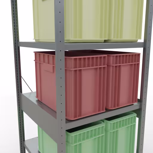 Figuur nr. 14 van het artikel basisrek, legbord, insteeksysteem MULTIplus250, 2500 x 750 x 800 mm, 6 legborden, kruisschoor, verzinkt uit de insteeksysteem productgroep van Schulte Lagertechnik.