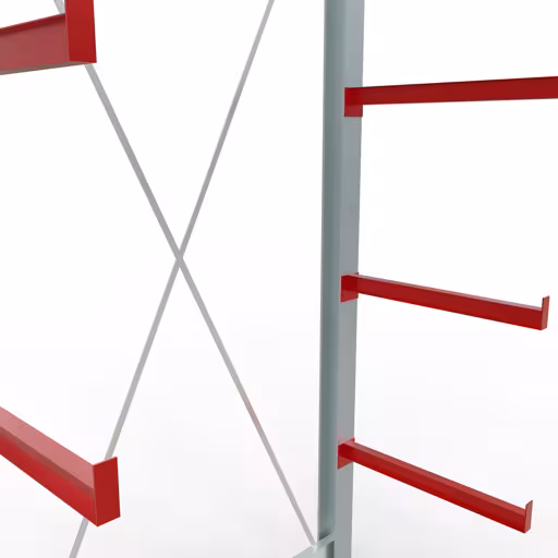 K 6000 compleet legbord, eenzijdig, 3000 x 1500 x 750 mm, RAL 7001 / RAL 3000, 5 opslagniveaus van Schulte Lagertechnik uit de categorie draagarmstellingen