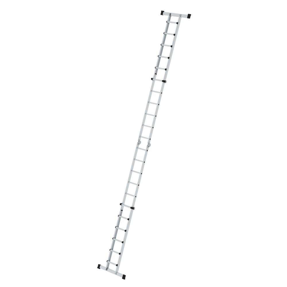 Munk telescoopladder 4-delig met dwarsbalk 4x6 sporten