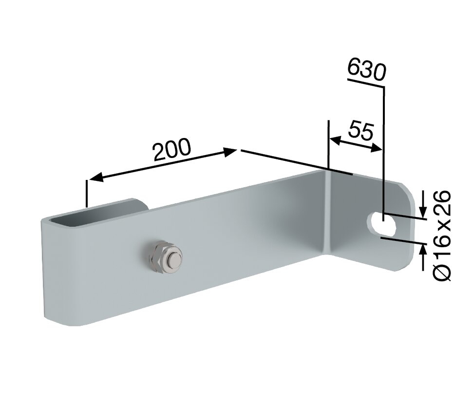 Produktbild (Abb. Ähnlich) 3818590 Munk muurbeugel, stijf, 200mm, gegalvaniseerd staal