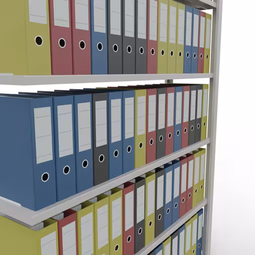 Extra afbeelding bij het artikel Aanbouwstelling, kantoorstelling, insteeksysteem MULTIplus85, 2000 x 1300 x 300 mm, 6 legborden, kruisschoor, met aanslaglijst, lichtgrijs uit insteeksysteem