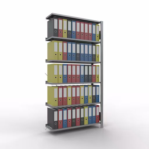 Productafbeelding nr. 12 van het artikel Aanbouwstelling, kantoorstelling, insteeksysteem MULTIplus85, 2000 x 1000 x 300 mm, 6 legborden, kruisschoor, verzinkt, met aanslaglijst Afbeelding nr. 12 van het artikel, kantoorrekken, insteeksysteem MULTIplus85, 2000 x 1000 x 300 mm, 6 legborden, verzinkt, met aanslagbeugel uit de productgroep kantoorrekken van Schulte Lagertechnik