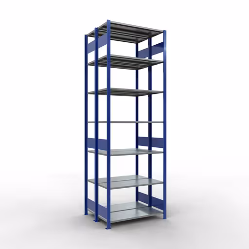 Basisplank, dubbele plank, stellingsysteem MULTIplus150, 3000 x 1000 x (2x400) mm, 2x7 planken, lengtestangen, RAL 5010 gentiaanblauw van Schulte Lagertechnik uit het rekkenprogramma