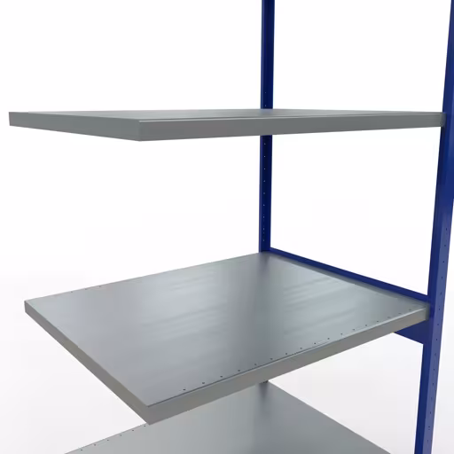 Aanbouwrekken, rekken, insteeksysteem MULTIplus250, 3000 x 1000 x 800 mm, 7 legborden, lengtestangen, RAL 5010 gentiaanblauw/verzinkt van Schulte Lagertechnik uit het assortiment insteeksysteem
