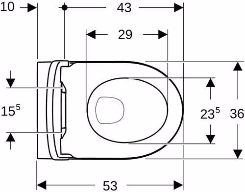 Geberit iCon Set wandcloset met closetzitting, Rimfree spoeling, gesloten vorm, diepte: 53cm, wit