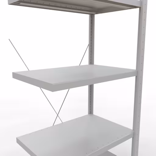 Figuur nr. 13 van het artikel aanbouwrekken, legbordstellingen, insteeksysteem MULTIplus250, 2000 x 750 x 500 mm, 5 legborden, kruisschoor, RAL 7035 lichtgrijs uit de insteeksysteem productgroep van Schulte Lagertechnik.