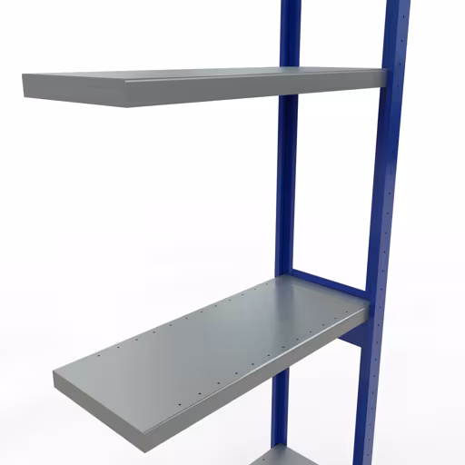 Aanbouwrekken, rekken, insteeksysteem MULTIplus250, 3000 x 750 x 300 mm, 7 planken, RAL 5010 gentiaanblauw/verzinkt/verzinkt van Schulte Lagertechnik uit de categorie insteeksystemen
