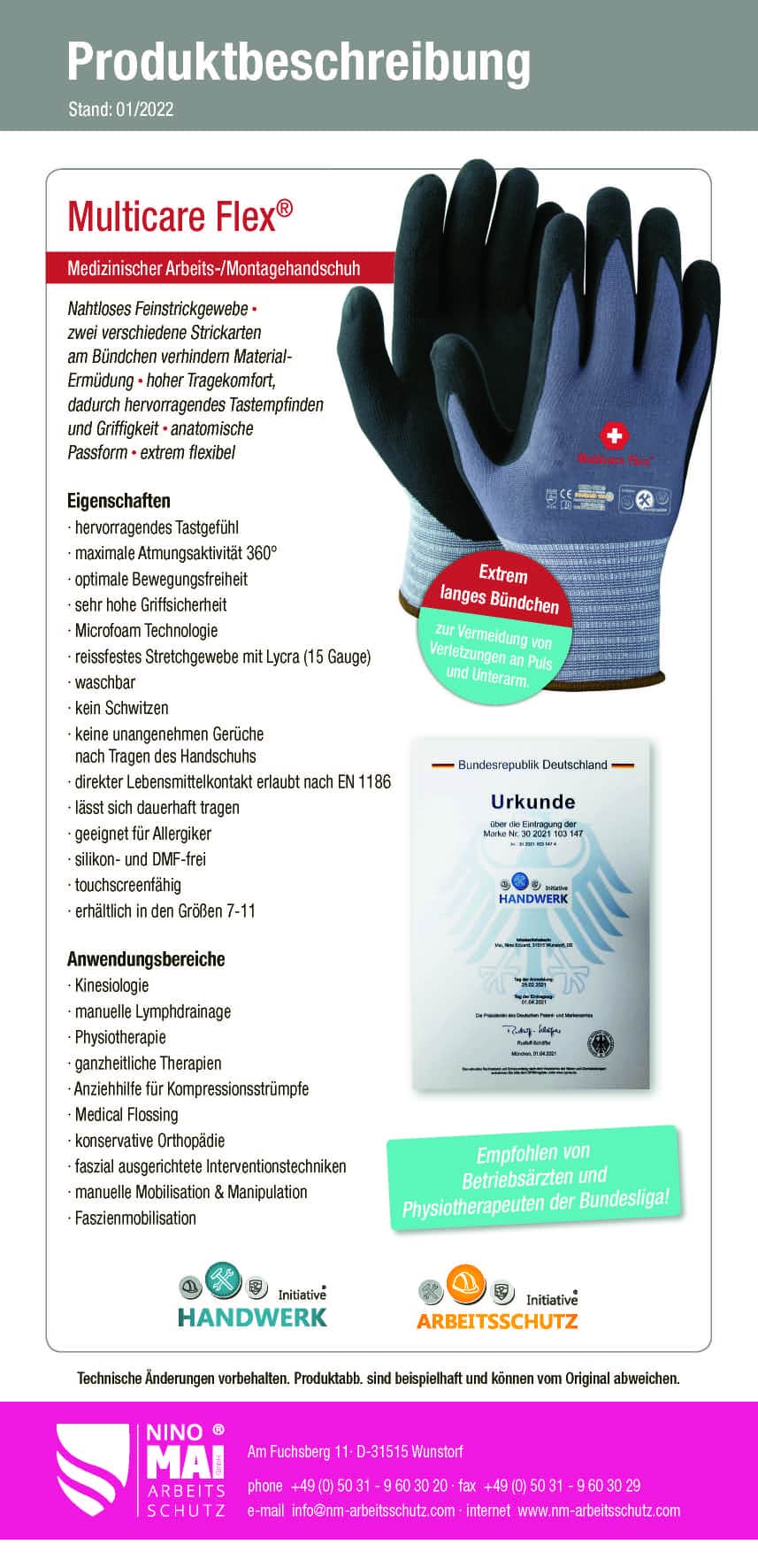 Multicare Flex medische werk- en montagehandschoen maat 8 van Multicare met artikelnr. 1101/08