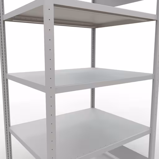 Basisplank, legbord, insteeksysteem MULTIplus250, 2000 x 1000 x 800 mm, 5 legborden, lengtestangen, RAL 7035 lichtgrijs van Schulte Lagertechnik uit het assortiment insteeksysteem