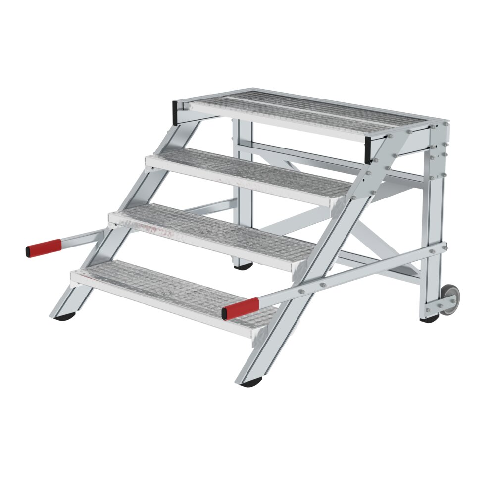 Munk mobiel werkplatform, tredebreedte 800 mm, stalen rooster uit de categorie platformtrappen met artikelnummer 050440