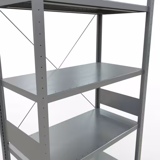 Basisplank, legplank, insteeksysteem MULTIplus250, 3000 x 1000 x 500 mm (HxBxD), 7 legborden, kruisschoor, verzinkt uit de categorie basisplanken met de GTIN 4004514202932 Basisplank, legbord, insteeksysteem MULTIplus250, 3000 x 1000 x 500 mm, 7 legborden, kruisschoor, verzinkt van Schulte Lagertechnik uit het assortiment insteeksysteem