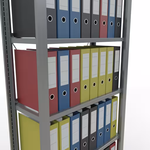 Productafbeelding nr. 15 van het artikel basisplank, kantoorplank, insteeksysteem MULTIplus85, 2000 x 750 x 300 mm, 6 planken, kruisschoor, verzinkt, met aanslagstang Figuur nr. 15 van het artikel basisplank, kantoorplank, insteeksysteem MULTIplus85, 2000 x 750 x 300 mm, 6 planken, kruisschoor, verzinkt, met aanslagbalk uit de productgroep kantoorplanken van Schulte Lagertechnik.